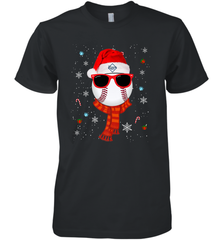 Tampa Bay Rays LogoChristmas Baseball Player Glasses Santa Hat Pajama Gift Men's Premium T-Shirt Men's Premium T-Shirt - jonhlittlestore88