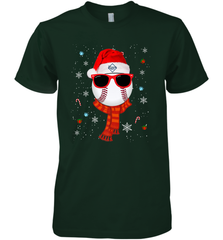 Tampa Bay Rays LogoChristmas Baseball Player Glasses Santa Hat Pajama Gift Men's Premium T-Shirt Men's Premium T-Shirt - jonhlittlestore88