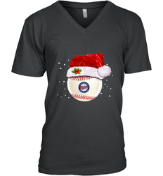 Minnesota Twins Logo Baseball Ball Christmas Santa Hat Xmas Sport Funny Snow Men's V-Neck