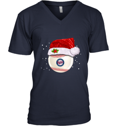 Minnesota Twins Logo Baseball Ball Christmas Santa Hat Xmas Sport Funny Snow Men's V-Neck