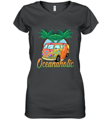 Retro Surfer Love Surfing Beach Party Tropical Vacay Women's V-Neck T-Shirt Women's V-Neck T-Shirt - jonhlittlestore88