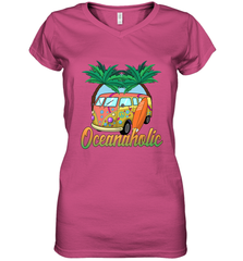 Retro Surfer Love Surfing Beach Party Tropical Vacay Women's V-Neck T-Shirt Women's V-Neck T-Shirt - jonhlittlestore88