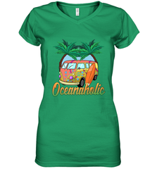 Retro Surfer Love Surfing Beach Party Tropical Vacay Women's V-Neck T-Shirt Women's V-Neck T-Shirt - jonhlittlestore88