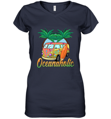 Retro Surfer Love Surfing Beach Party Tropical Vacay Women's V-Neck T-Shirt Women's V-Neck T-Shirt - jonhlittlestore88