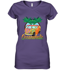 Retro Surfer Love Surfing Beach Party Tropical Vacay Women's V-Neck T-Shirt Women's V-Neck T-Shirt - jonhlittlestore88