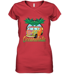 Retro Surfer Love Surfing Beach Party Tropical Vacay Women's V-Neck T-Shirt Women's V-Neck T-Shirt - jonhlittlestore88