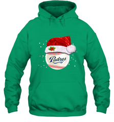 San Diego Padres Baseball Ball Christmas Santa Hat Xmas Sport Funny Snow Hooded Sweatshirt Hooded Sweatshirt - jonhlittlestore88