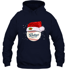 San Diego Padres Baseball Ball Christmas Santa Hat Xmas Sport Funny Snow Hooded Sweatshirt