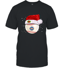 New York Mets Logo Baseball Ball Christmas Santa Hat Xmas Sport Funny Snow Men's T-Shirt Men's T-Shirt - jonhlittlestore88