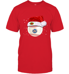 New York Mets Logo Baseball Ball Christmas Santa Hat Xmas Sport Funny Snow Men's T-Shirt Men's T-Shirt - jonhlittlestore88