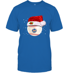 New York Mets Logo Baseball Ball Christmas Santa Hat Xmas Sport Funny Snow Men's T-Shirt Men's T-Shirt - jonhlittlestore88