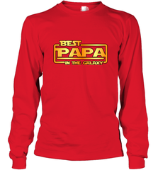 The best Papa in the galaxy Long Sleeve T-Shirt Apparel - jonhlittlestore88
