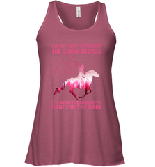 Life Is Not About Waiting Breast Cancer Hippie Peace Horse Women's Racerback Tank Women's Racerback Tank - jonhlittlestore88