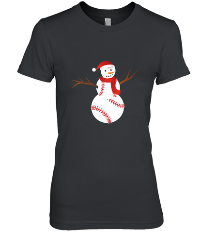 Snowman Baseball Christmas Women's Premium T-Shirt Women's Premium T-Shirt / Black / XS Women's Premium T-Shirt - jonhlittlestore88