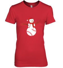 Snowman Baseball Christmas Women's Premium T-Shirt Women's Premium T-Shirt - jonhlittlestore88