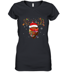 NFL Santa Hat American Football Reindeer Christmas Funny Sport Women's V-Neck T-Shirt Women's V-Neck T-Shirt - jonhlittlestore88