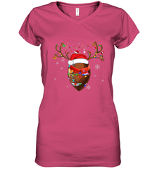 NFL Santa Hat American Football Reindeer Christmas Funny Sport Women's V-Neck T-Shirt Women's V-Neck T-Shirt - jonhlittlestore88