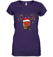 NFL Santa Hat American Football Reindeer Christmas Funny Sport Women's V-Neck T-Shirt Women's V-Neck T-Shirt - jonhlittlestore88
