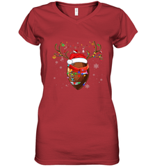 NFL Santa Hat American Football Reindeer Christmas Funny Sport Women's V-Neck T-Shirt Women's V-Neck T-Shirt - jonhlittlestore88