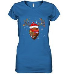 NFL Santa Hat American Football Reindeer Christmas Funny Sport Women's V-Neck T-Shirt Women's V-Neck T-Shirt - jonhlittlestore88
