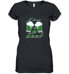I love beer Funny st patricks day shirt Women's V-Neck T-Shirt