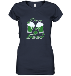 I love beer Funny st patricks day shirt Women's V-Neck T-Shirt