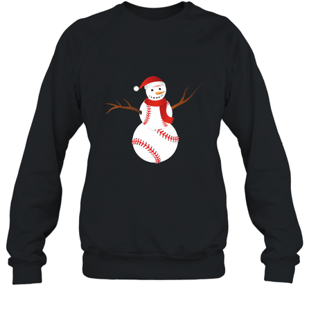 Snowman Baseball Christmas Crewneck Sweatshirt Crewneck Sweatshirt / Black / S Crewneck Sweatshirt - jonhlittlestore88
