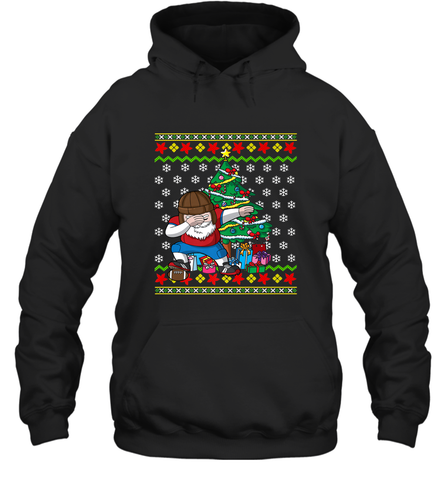 NFL Ugly Christmas Dabbing Santa Football Gift Hooded Sweatshirt Hooded Sweatshirt / Black / S Hooded Sweatshirt - jonhlittlestore88