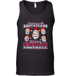 New England Christmas Funny Santa Claus Watching Football Men's Tank Top