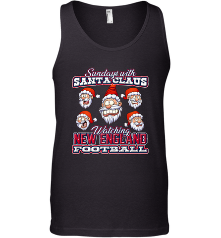 New England Christmas Funny Santa Claus Watching Football Men's Tank Top Men's Tank Top / Black / XS Men's Tank Top - jonhlittlestore88