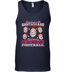New England Christmas Funny Santa Claus Watching Football Men's Tank Top