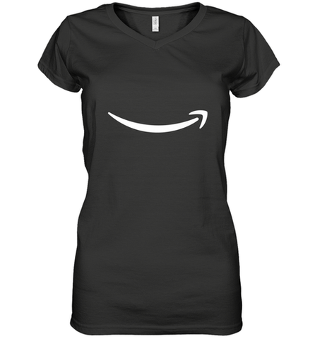 Smile Shirt  White Logo Women's V-Neck T-Shirt Women's V-Neck T-Shirt / Black / S Women's V-Neck T-Shirt - jonhlittlestore88