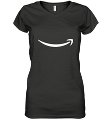 Smile Shirt  White Logo Women's V-Neck T-Shirt Women's V-Neck T-Shirt - jonhlittlestore88