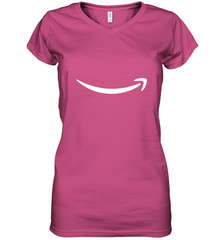 Smile Shirt  White Logo Women's V-Neck T-Shirt Women's V-Neck T-Shirt - jonhlittlestore88