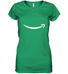 Smile Shirt  White Logo Women's V-Neck T-Shirt Women's V-Neck T-Shirt - jonhlittlestore88