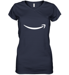 Smile Shirt  White Logo Women's V-Neck T-Shirt Women's V-Neck T-Shirt - jonhlittlestore88