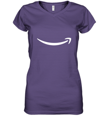Smile Shirt  White Logo Women's V-Neck T-Shirt Women's V-Neck T-Shirt - jonhlittlestore88