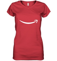 Smile Shirt  White Logo Women's V-Neck T-Shirt Women's V-Neck T-Shirt - jonhlittlestore88