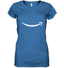 Smile Shirt  White Logo Women's V-Neck T-Shirt Women's V-Neck T-Shirt - jonhlittlestore88