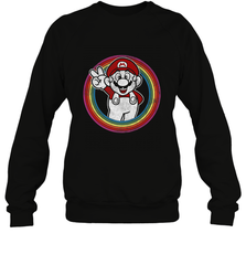 Super Mario Rainbow Circle Distressed Logo Crewneck Sweatshirt Crewneck Sweatshirt - jonhlittlestore88