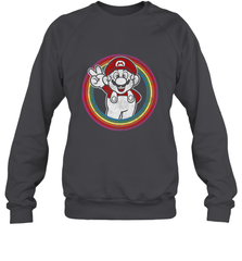 Super Mario Rainbow Circle Distressed Logo Crewneck Sweatshirt Crewneck Sweatshirt - jonhlittlestore88
