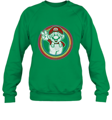 Super Mario Rainbow Circle Distressed Logo Crewneck Sweatshirt Crewneck Sweatshirt - jonhlittlestore88