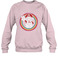 Super Mario Rainbow Circle Distressed Logo Crewneck Sweatshirt Crewneck Sweatshirt - jonhlittlestore88