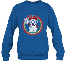Super Mario Rainbow Circle Distressed Logo Crewneck Sweatshirt Crewneck Sweatshirt - jonhlittlestore88