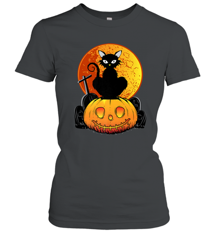 Happy Halloween Spooky Pumpkins Black Cat For Women Women's T-Shirt Women's T-Shirt / Black / S Women's T-Shirt - jonhlittlestore88