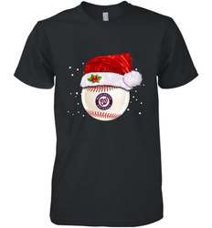 Washington Nationals Logo Baseball Ball Christmas Santa Hat Xmas Sport Funny Snow Men's Premium T-Shirt
