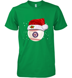Washington Nationals Logo Baseball Ball Christmas Santa Hat Xmas Sport Funny Snow Men's Premium T-Shirt