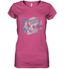 Disney Peter Pan Distressed Mermaid Lagoon Women's V-Neck T-Shirt Women's V-Neck T-Shirt - jonhlittlestore88