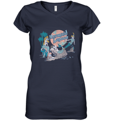 Disney Peter Pan Distressed Mermaid Lagoon Women's V-Neck T-Shirt Women's V-Neck T-Shirt - jonhlittlestore88