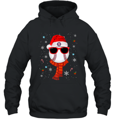 Washington Nationals Logo Christmas Baseball Player Glasses Santa Hat Pajama Gift Hooded Sweatshirt